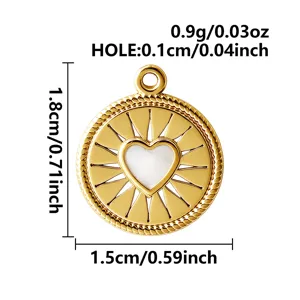 Ciondolo cuore in acciaio inossidabile stile bohémien accessorio gioielli DIY per collana