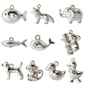 Pendentifs breloques animaux 3D argentés pour la fabrication de bijoux bracelet collier DIY access.