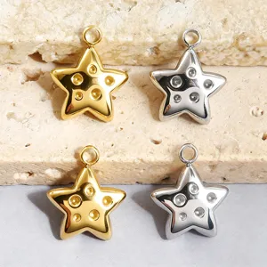Edelstahl 3D Stern Anhänger trendiger Diamant Nische High-End Schmuck Zubehör neu
