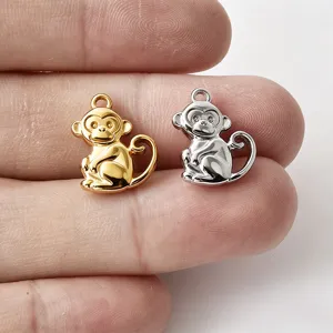 Pendentif singe 3D en métal or argent pour bracelet collier boucle d'oreille bijoux détails