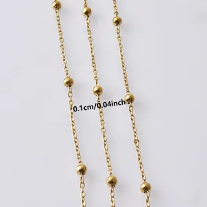 18k gold plated cross bead chain DIY jewelry making material 0.1cm fine accessory