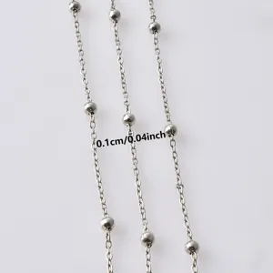 Silver stainless steel satellite bead chain DIY handmade jewelry making material 0.1cm