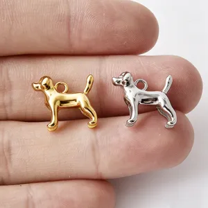 Pendentifs breloques chien en métal doré et argenté pour la fabrication de bijoux DIY.