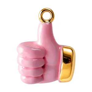 Rosa Gold Daumen Hoch Anhänger Süß 3D Geste Schmuck DIY Halskette Schlüsselanhänger Zubehör