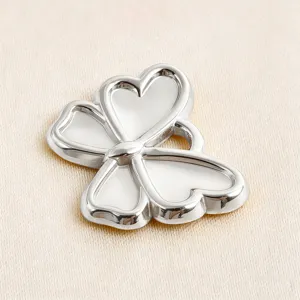 Colgante mariposa 3D plateado de metal abalorio DIY liso galvanizado accesorio para joyería.