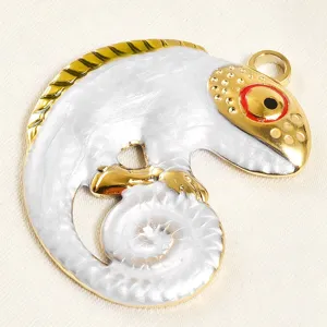 Colgante dije de metal camaleón lagarto para hacer joyas DIY, accesorios de collar y llavero