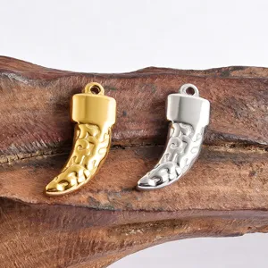 Metall Wolfszahn Anhänger DIY Zubehör in Gold und Silber, ideal für individuelle Halsketten.