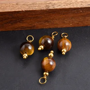 Natürlicher Tigerauge Stein Perlen Anhänger Stecker DIY Schmuck Zubehör Detailansicht