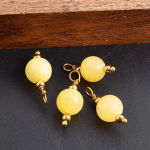 Natürliche gelbe Stein Perlen Anhänger Verbinder DIY handgemachte Schmuck Zubehör.