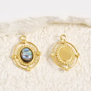 304 stainless steel abalone shell pendant DIY jewelry accessories detail view showcase