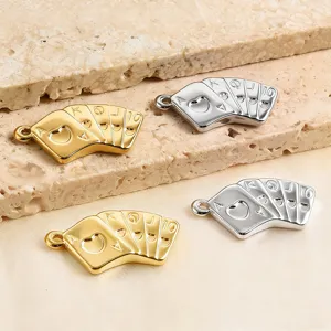 Poker Karten Anhänger Royal Flush DIY Halskette Schmuck Accessoires gold silber Metallteile