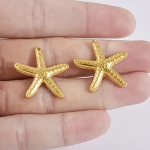 Ciondolo stella marina in acciaio inossidabile, perfetto per la creazione di gioielli DIY.