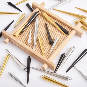 Stainless steel spike cone pendant charms with jump ring for DIY jewelry making earrings.