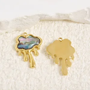 Stainless Steel Abalone Shell Cloud Pendant DIY Jewelry Accessory Light Luxury Charm