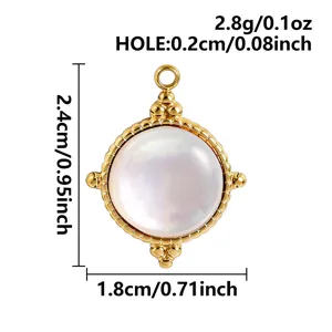 Goldener Edelstahl Muschel Anhänger DIY Halskette Schmuck Accessoires 2.4x1.8cm neu!