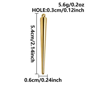 Stainless steel cone spike pendant DIY jewelry accessory with hole for necklace bracelet.