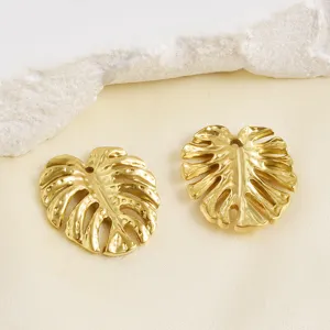 Pendente foglia monstera oro in acciaio inossidabile componente accessori gioielli fai da te