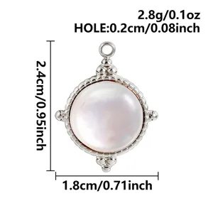 Edelstahlschalen-Anhänger Detail mit Maßangabe, 2,4 cm Höhe und leichtem 2,8g Gewicht Design.