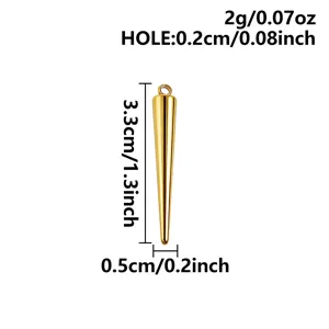 Gold stainless steel cone pendant DIY jewelry making charm spacer bead component accessory part