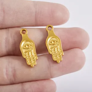 Ciondolo oro mano di Fatima occhio in acciaio inossidabile per collana bracciale DIY