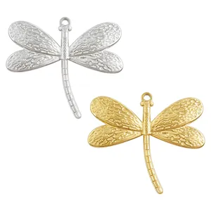 Ciondolo libellula in acciaio inossidabile oro e argento accessorio gioielli fai da te