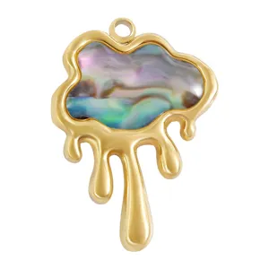 Stainless steel abalone shell cloud pendant diy jewelry accessories light luxury minimalist style