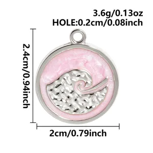 Pendentif rond vague de mode coloré goutte d'huile DIY collier bracelet accessoire bijoux
