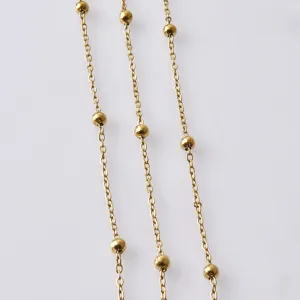 18k gold plated satellite bead chain for DIY bracelet tassel jewelry making material.