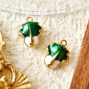 Roestvrij staal groene kool geëmailleerde hanger bedels voor DIY armband ketting sieraden maken