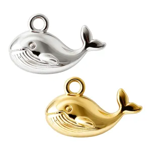 Pendentifs Baleine 3D en Métal Or et Argent Couleurs pour DIY Bijoux Accessoires