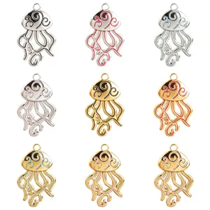 Colgante de Medusa Hueco Acero Inoxidable 304 Galvanoplastia al Vacío Esmalte Goteo Océano Charm DIY Collar Pulsera Accesorio Joyería Mujer