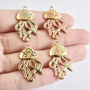 Colgante de medusa hueco esmalte dijes DIY para collar pulsera accesorios de joyería