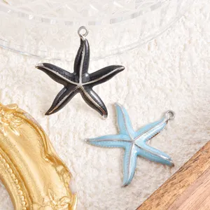Ensemble de pendentifs étoile de mer émaillés, accessoires bijoux DIY colorés pour colliers main.
