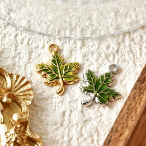 Stainless steel maple leaf oil drop pendants DIY jewelry accessories necklace bracelet charms.