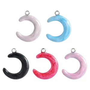 Maansikkel hanger roestvrij staal DIY sieraden accessoires kleurrijke druppelolie