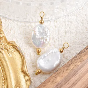 Irregular natural freshwater pearl pendant diy handmade beaded bracelet necklace jewelry accessories