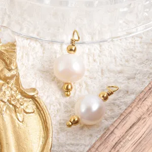 Natural freshwater pearl pendant DIY handmade jewelry making accessory for necklace bracelet.
