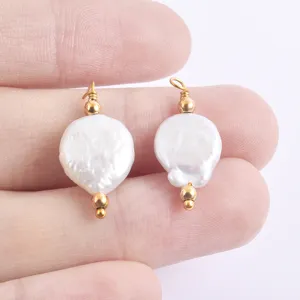 Irregular natural freshwater pearl headpin pendant DIY handmade jewelry making accessories.