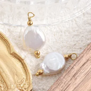 Natural freshwater pearl wire wrapped pendant charms for DIY handmade jewelry necklace making.