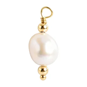 Irregular Natural Freshwater Pearl Pendant Gold Beaded DIY Jewelry Making Accessory