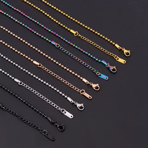 2.2mm edelstahl kugelketten halskette diy schmuck zubehör bunte silber gold farben