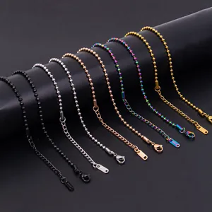 2.2mm edelstahl perlenkette halskette mehrfarbig diy schmuck zubehör komponenten teile