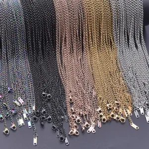 Catene per collana in acciaio inossidabile sfuse gioielli colorati accessori fai da te 2.5mm