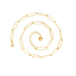 Collier en Chaîne Trombone en Acier Inoxydable Plaqué Or 18K Argent Placage sous Vide Accessoire de Bijoux DIY Chaîne de Clavicule pour Hommes Femmes