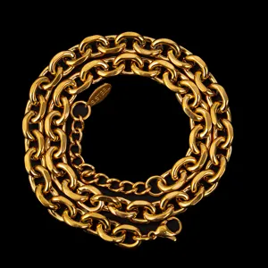 Collana con catena grossa in acciaio inossidabile oro 18k accessorio gioiello dettaglio