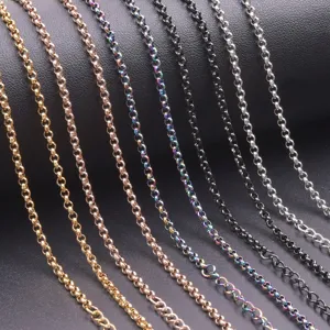 Catene maglia rolo in acciaio inossidabile multicolore accessori gioielli DIY creazione