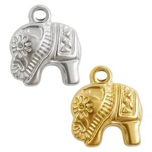 Ciondolo elefante in acciaio inossidabile accessori gioielli fai da te oro argento