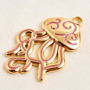 Colgante de medusa hueco bañado en oro con esmalte para collar pulsera accesorios de joyería