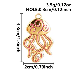 Colgante de medusa esmaltado hueco bañado en oro DIY collar pulsera accesorio joyería