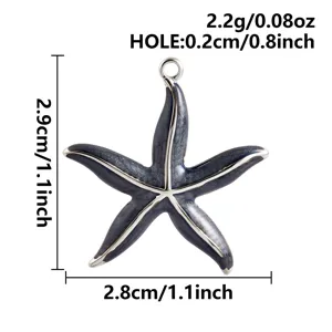 Pendentif étoile de mer style océan avec émail, accessoire de bijoux artisanaux DIY.